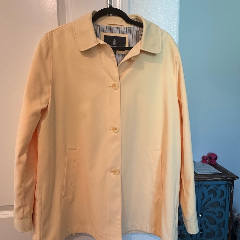 London Fog Light Yellow Women's Button-Front Coat